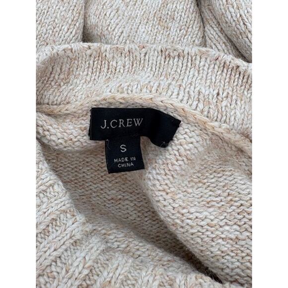 J. Crew Women’s Sweater in Oatmeal Beige with Ribbed Collar and Hem – Size Small - Picture 6 of 7